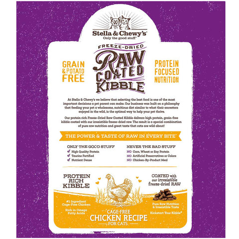 Stella & Chewy's Raw Coated Cage-Free Chicken Recipe Cat Kibble - 5lbs