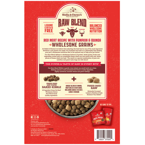 Stella & Chewy's Red Meat Recipe Raw Blend Baked Dog Kibble with Grains