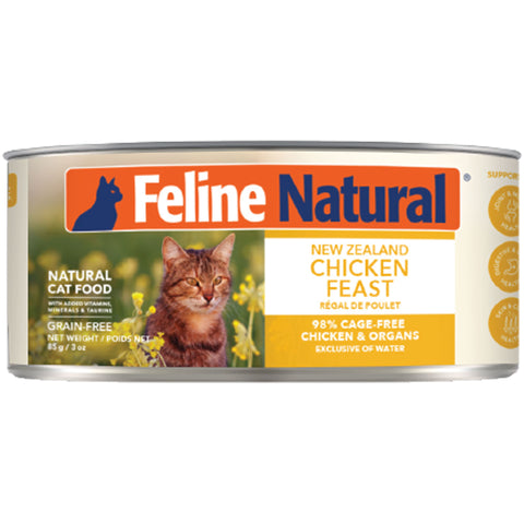 Feline Natural Chicken Feast Canned Cat Food | Front Image of Chicken Feast 3oz