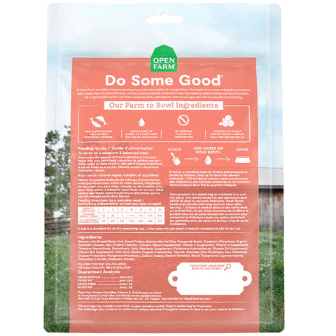 Open Farm Freeze-Dried Cat Salmon & Cod 9oz | Back Image of Salmon & Cod Cat Food