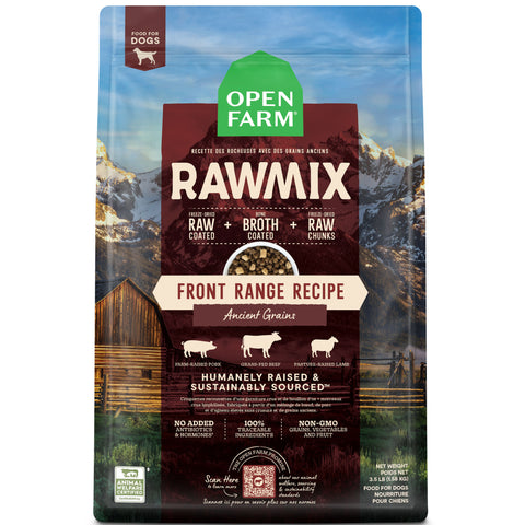 Open Farm Raw Mix Ancient Grains Dog Front Range | Front Image of RawMix Front Range Recipe with Ancient Grains 3.5lb