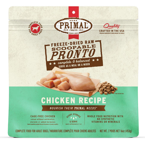 Front Image of Primal Freeze-Dried Chicken Pronto 16oz